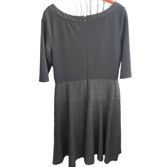 Sangria Sparkle Black Beaded Fit n' Flare Cocktail Dress Women size 10 - Picture 2 of 9